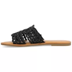 Journee Collection Womens Lissia Tru Comfort Foam Slip On Slide Flat Sandals