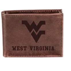 Evergreen West Virginia University Crazy Horse Collection Bi-Fold Wallet