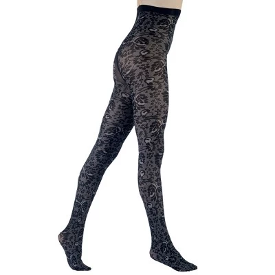 LECHERY Women's Velvety Silky Floral Tights 6 LECHERY Women's Velvety Silky Floral Tights - Image 4