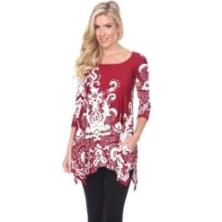 Women's Scoop Neck Printed Yanette Tunic Top - White Mark -Style Haven Shop GUEST 9afd77cb c389 4d03 8df9 2b8edd869e51
