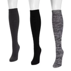 MUK LUKS Women's 3 Pair Pack Knee High Socks