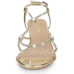 Allegra K Women's Rhinestone Strappy Slingback Stiletto Heel Sandals