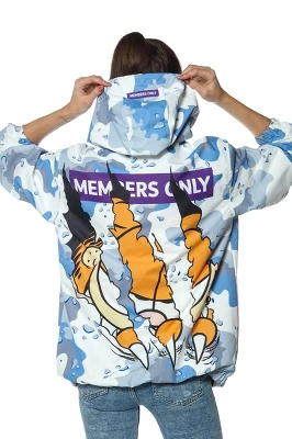 Members Only - Women's Garfield Windbreaker Oversized Jacket - Blue 6 Members Only - Women's Garfield Windbreaker Oversized Jacket - Blue - Image 4