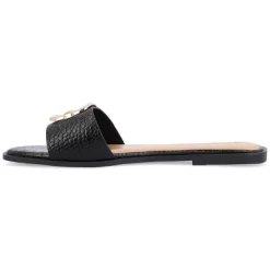 Journee Collection Womens Joarie Tru Comfort Foam Slip On Croco Slide Sandals