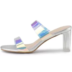 Allegra K Women's Colorful Straps Clear Heels Chunky Heel Clear Sandals -Style Haven Shop GUEST a0070888 29b4 4a22 a7b4 604ab03c9a52