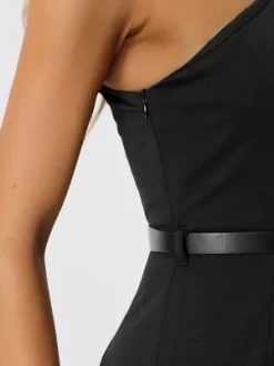 Allegra K Women's One-Shoulder Dressy Sleeveless Belt Wide Leg Rompers -Style Haven Shop GUEST a1e45d8f 79b0 4a22 9a42 7795c38d5832