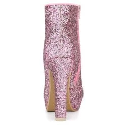 Allegra K Women's Glitter Platform Chunky Heeled Open Toe Ankle Boots -Style Haven Shop GUEST a230d0ed 7968 4ce1 ba53 09cbb27bd42b