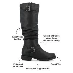 Journee Collection Womens Stormy Stacked Heel Riding Boots -Style Haven Shop GUEST a2ec096c c539 4c78 a57b c80a6ecea65c