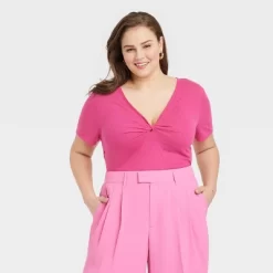 Women's Short Sleeve V-Neck Linen T-Shirt - A New Day™ -Style Haven Shop GUEST a372d679 29d8 4572 b387 fe78e132a054