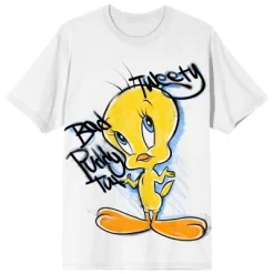 Looney Tunes Graffitti Tweety Women's White T-shirt -Style Haven Shop GUEST a41fa6e7 c753 44c8 8376 cd79b27f6fa8