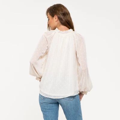 August Sky Women's Multi Color Lurex Woven Top 3 August Sky Women's Multi Color Lurex Woven Top