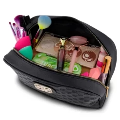Daisy Fuentes Women's Large Dome Flat Makeup Bag Pouch- Makeup Organizer Travel Bag, Cosmetic Bag, Toiletry Bag -Style Haven Shop GUEST a65ee9e4 af06 4409 b710 f10518f34f21