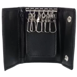CTM Men's Leather Key Case With Exterior Pocket