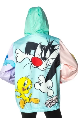 Members Only Women's Looney Tunes Colorblock Windbreaker Jacket 4 Members Only Women's Looney Tunes Colorblock Windbreaker Jacket - Image 2