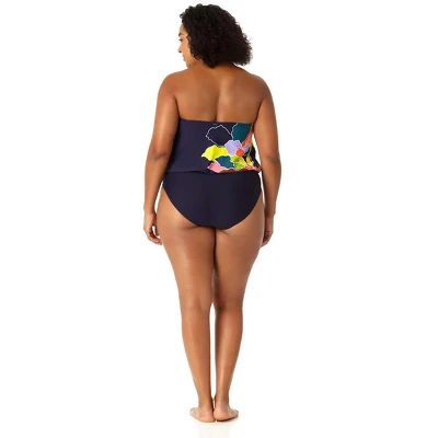 Anne Cole Plus - Women's Strapless Blouson Keyhole One Piece Swimsuit 6 Anne Cole Plus - Women's Strapless Blouson Keyhole One Piece Swimsuit - Image 4