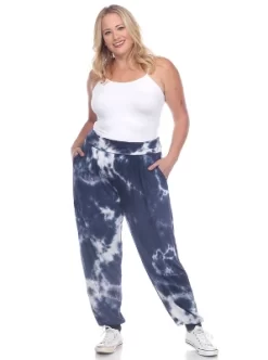 Women's Plus Size Tie Dye Harem Pants - White Mark -Style Haven Shop GUEST aa07f78c a176 4da7 8951 03b78493a045