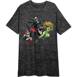 DC COMICS Catwoman Poison Ivy Harley Quinn Women's Heather Charcoal Night Shirt 8 DC COMICS Catwoman Poison Ivy Harley Quinn Women's Heather Charcoal Night Shirt -Style Haven Shop GUEST aab90357 8006 47e5 a1c0 14219fa64e76