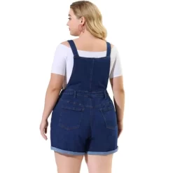 Agnes Orinda Women's Plus Size Adjustable Strap Pocket Roll Hem Denim Overall Jean Shorts -Style Haven Shop GUEST aaf4d638 5452 42d9 bf83 3e27e3120b64