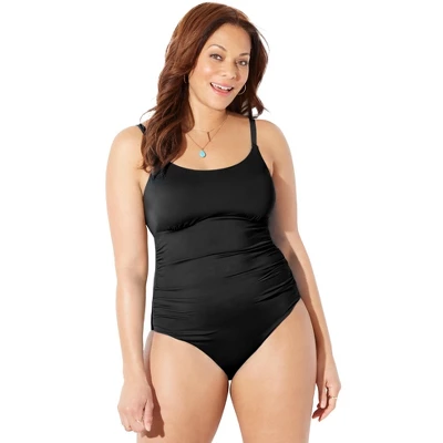 Swimsuits For All Women’s Plus Size Shirred Slim Strap One Piece 6 Swimsuits For All Women’s Plus Size Shirred Slim Strap One Piece - Image 4