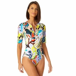 Anne Cole - Women's Half Zip Front Rash Guard One Piece Swimsuit -Style Haven Shop GUEST ac6d2752 4ce9 4508 8080 7ea5a352fc82