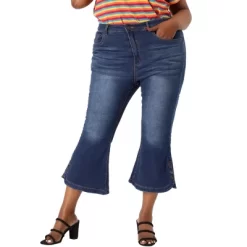 Agnes Orinda Plus Size Jeans For Women Side Slit Bootcut Button Decor Wide Leg Skinny Denim Pants -Style Haven Shop GUEST ace05f97 4c33 4e12 8c3b 61fc67b452f7