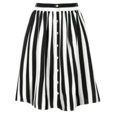 Allegra K Women's Stripes Button Front Elastic Back A-Line Midi Skirt -Style Haven Shop GUEST ad2cecbd 7228 4fa9 9120 4712994fba46