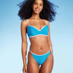 Women's Lightly Lined Ribbed Underwire Bikini Top - Shade & Shore™ Blue -Style Haven Shop GUEST aeceb8e3 7663 4bb7 b09e 04ce24b324bb