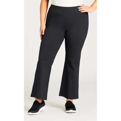 Women's Plus Size Pima Bootleg Legging Charcoal - Petite | AVENUE 6 Women's Plus Size Pima Bootleg Legging Charcoal - Petite | AVENUE - Image 4