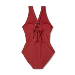 Women's Ring Crossover Ruched Full Coverage One Piece Swimsuit - Kona Sol™ Red -Style Haven Shop GUEST afdac6ec 7021 4adf 8603 eefa4249cd9d