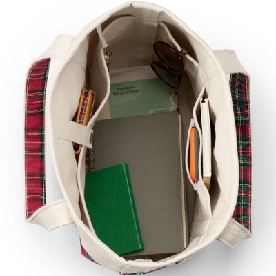 Lands' End Medium Print 5 Pocket Open Top Canvas Tote Bag 3 Lands' End Medium Print 5 Pocket Open Top Canvas Tote Bag