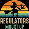 Junior's Design By Humans Regulators Mount Up Halloween Witch By RedBirdLS T-Shirt