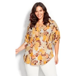 Women's Plus Size Popover Blouse - Neutral | EVANS -Style Haven Shop GUEST b2ac5c15 4666 4774 a67e e8c727e2d7fd