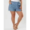 Agnes Orinda Women's Plus Size Drawstring Elastic Waist Pockets Denim Shorts -Style Haven Shop GUEST b3a03af4 4352 403d 918f 17f958a8967d