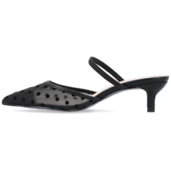 Journee Collection Womens Allana Slip On Kitten Heel Mule Pump