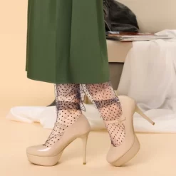 Allegra K Women's Platform Round Toe Ankle Strap Stiletto High Heel Pumps