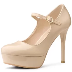 Allegra K Women's Platform Round Toe Ankle Strap Stiletto High Heel Pumps -Style Haven Shop GUEST b5bc7f1e 78b9 4df2 a207 ffd4763b1a73