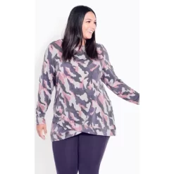 Women's Plus Size Curve Cross Hem Print Tunic - Abstract Camo | AVE LEISURE -Style Haven Shop GUEST b69a3688 af5a 433c 8cc5 18ce0c895ce7
