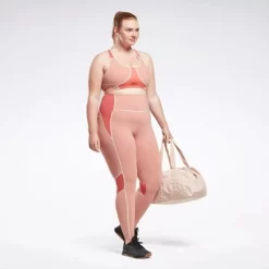 Reebok Lux High-Waisted Colorblock Tights (Plus Size) Womens Athletic Leggings