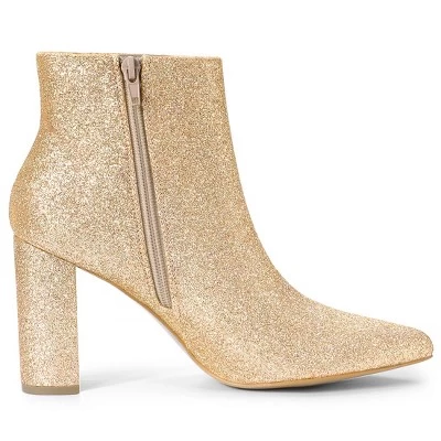 Allegra K Women's Pointed Toe Chunky Heel Ankle Boots 8 Allegra K Women's Pointed Toe Chunky Heel Ankle Boots - Image 6