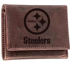 Evergreen Pittsburgh Steelers Tri-Fold Wallet, Brown