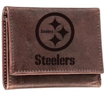 Evergreen Pittsburgh Steelers Tri-Fold Wallet, Brown 3 Evergreen Pittsburgh Steelers Tri-Fold Wallet, Brown