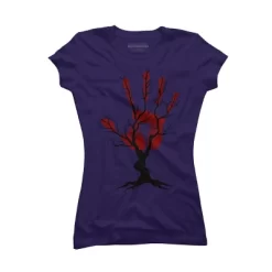 Junior's Design By Humans Halloween Tree By AisenArt T-Shirt -Style Haven Shop GUEST ba6980ed 3db0 4703 bde8 615165260ac5