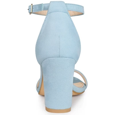 Allegra K Women's Buckle Ankle Strap High Chunky Heels Sandals 4 Allegra K Women's Buckle Ankle Strap High Chunky Heels Sandals - Image 2