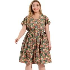 Agnes Orinda Women's Plus Size V Neck Floral Empire Waist Dresses 11 Agnes Orinda Women's Plus Size V Neck Floral Empire Waist Dresses -Style Haven Shop GUEST bbb0953d f15a 4d93 89d3 0835704f7d29