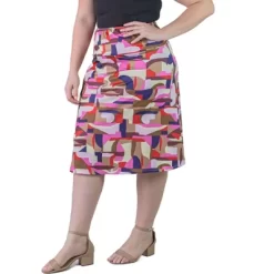 Plus Size Knee Length Abstract Print Elastic Waistband Skirt -Style Haven Shop GUEST bcd52f89 ce58 45b9 8fd3 2c10b7b80dfd