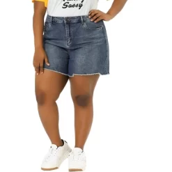 Agnes Orinda Women's Plus Size Raw Hem Slash Pocket Casual Denim Shorts -Style Haven Shop GUEST bd423a2b 06ad 4247 9194 515b8ef6b5fc