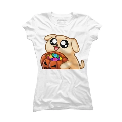 Junior's Design By Humans Halloween Candy Pup By Puppers T-Shirt 7 Junior's Design By Humans Halloween Candy Pup By Puppers T-Shirt - Image 5