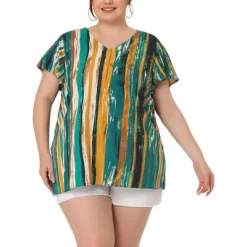 Agnes Orinda Women's Plus Size Cute Short Sleeve Casual Stripe Tops -Style Haven Shop GUEST bda5285b b488 48a4 b990 bf98cea3f05e