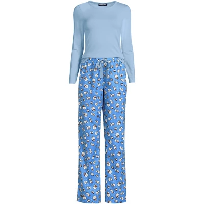 Lands' End Women's Tall Pajama Set Knit Long Sleeve T-Shirt And Flannel Pants 5 Lands' End Women's Tall Pajama Set Knit Long Sleeve T-Shirt And Flannel Pants - Image 3