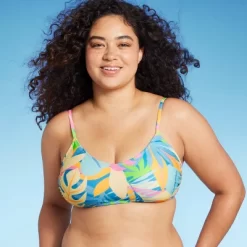 Women's Scoop Neck Bralette Bikini Top - Wild Fable™ Multi Tropical Print -Style Haven Shop GUEST c171c0eb fb26 4f3c a030 a95c932943d3